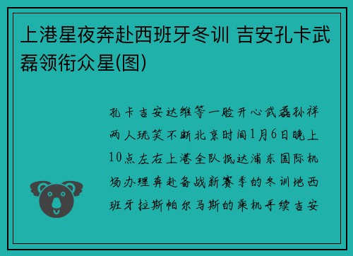 上港星夜奔赴西班牙冬训 吉安孔卡武磊领衔众星(图)